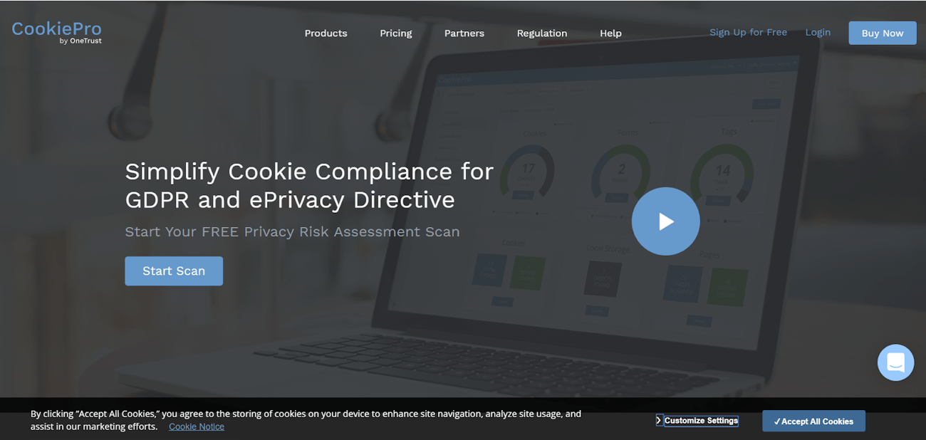 GDPR Cookie Banner Example